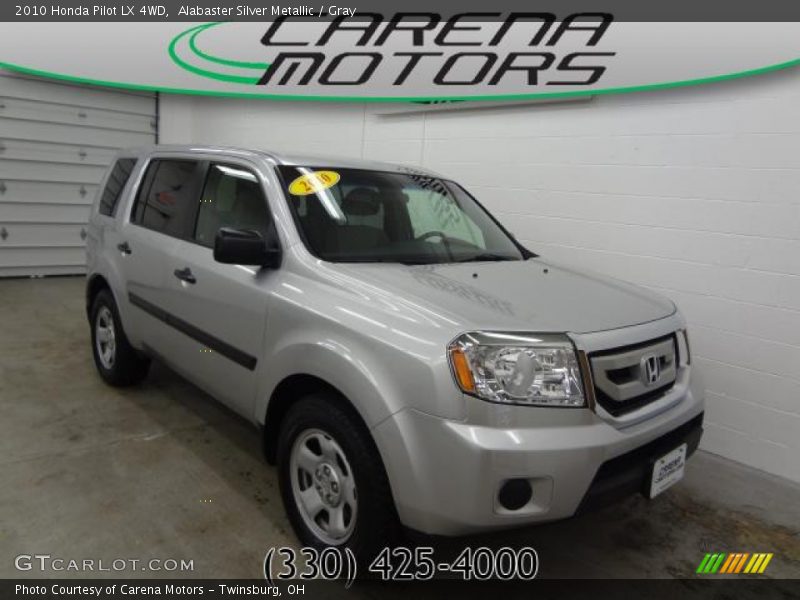 Alabaster Silver Metallic / Gray 2010 Honda Pilot LX 4WD
