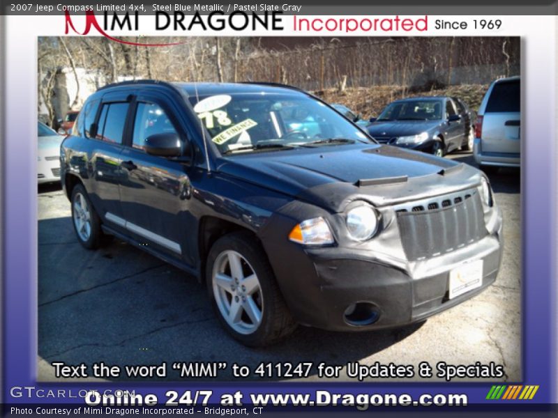 Steel Blue Metallic / Pastel Slate Gray 2007 Jeep Compass Limited 4x4