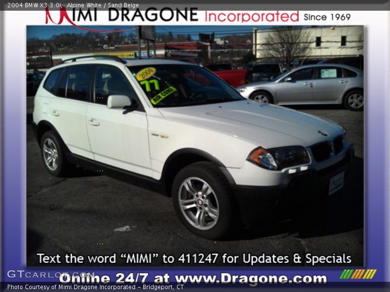 Alpine White / Sand Beige 2004 BMW X3 3.0i