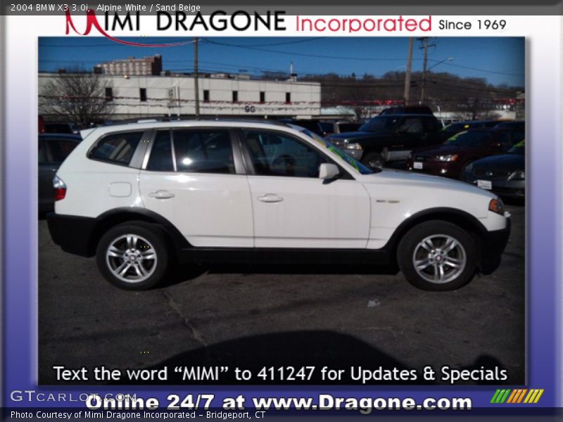 Alpine White / Sand Beige 2004 BMW X3 3.0i