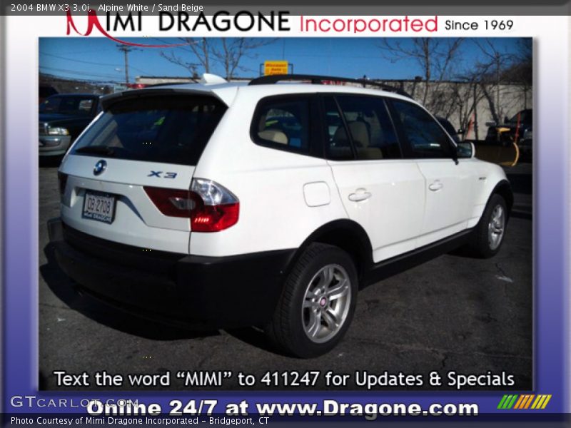 Alpine White / Sand Beige 2004 BMW X3 3.0i