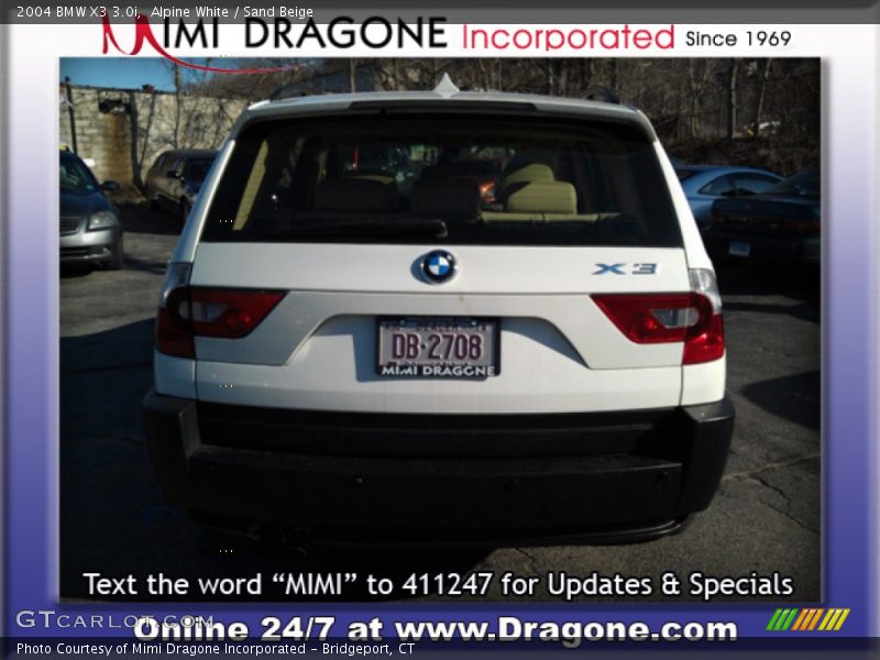 Alpine White / Sand Beige 2004 BMW X3 3.0i