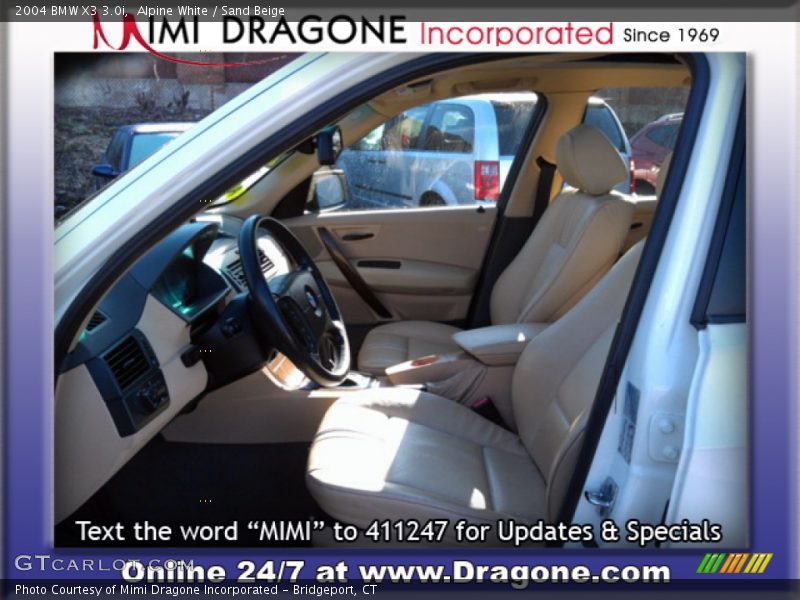 Alpine White / Sand Beige 2004 BMW X3 3.0i