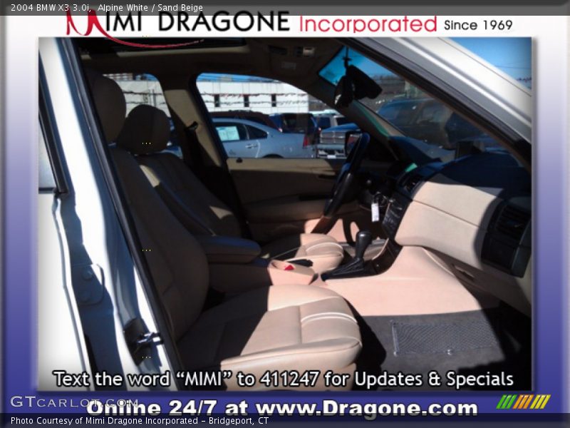 Alpine White / Sand Beige 2004 BMW X3 3.0i