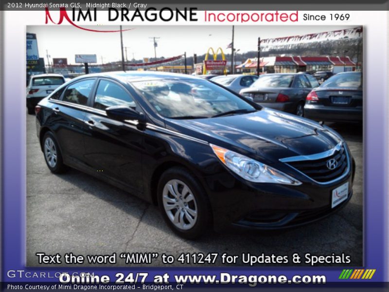 Midnight Black / Gray 2012 Hyundai Sonata GLS