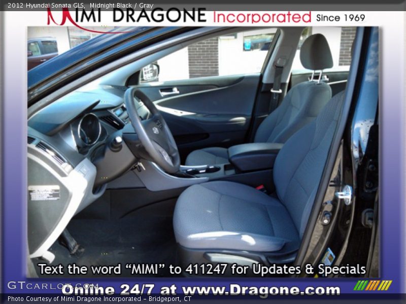 Midnight Black / Gray 2012 Hyundai Sonata GLS