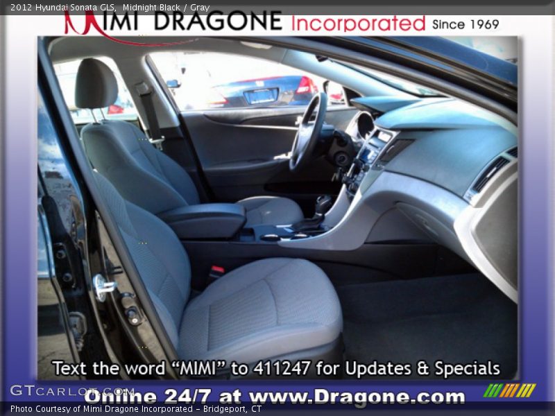 Midnight Black / Gray 2012 Hyundai Sonata GLS