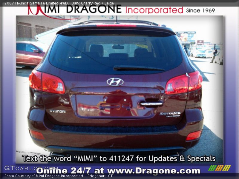 Dark Cherry Red / Beige 2007 Hyundai Santa Fe Limited 4WD