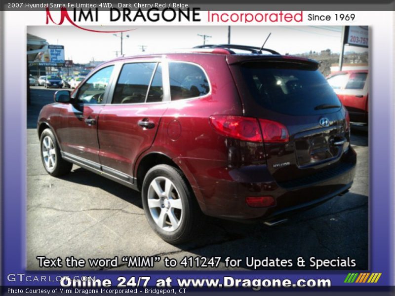 Dark Cherry Red / Beige 2007 Hyundai Santa Fe Limited 4WD