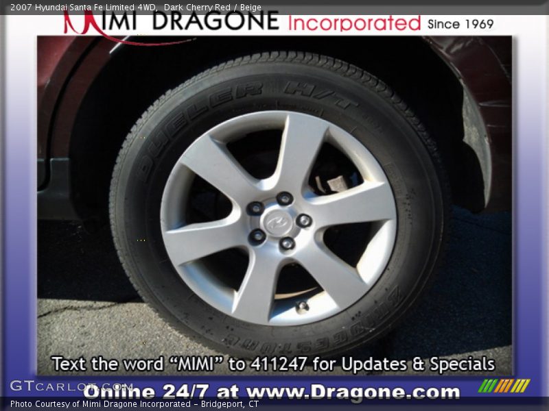 Dark Cherry Red / Beige 2007 Hyundai Santa Fe Limited 4WD