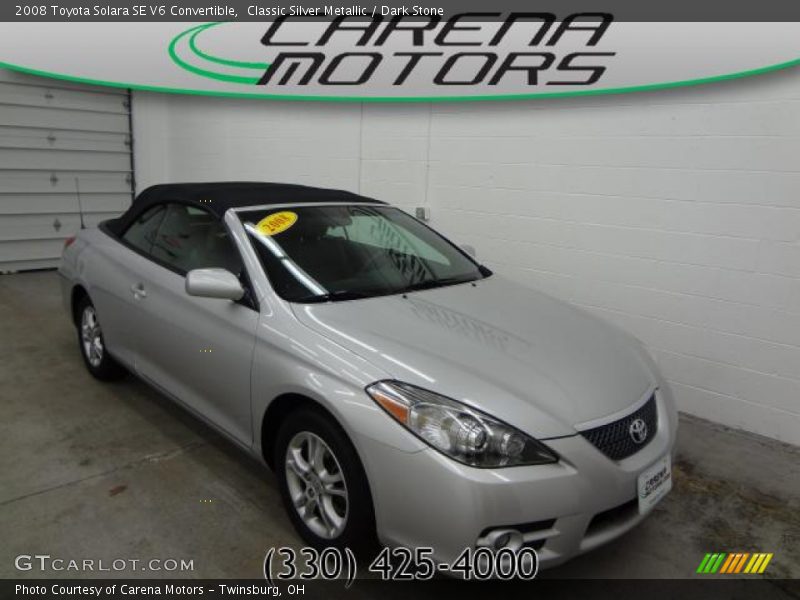 Classic Silver Metallic / Dark Stone 2008 Toyota Solara SE V6 Convertible