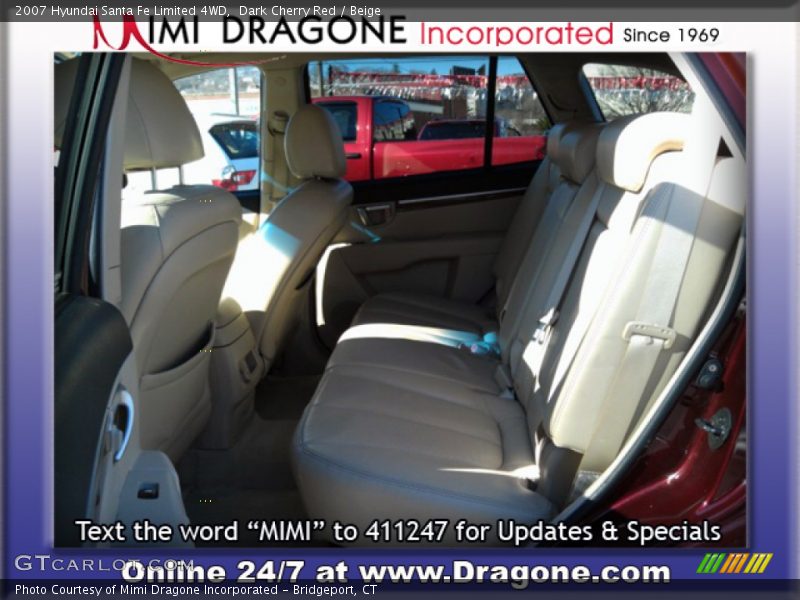 Dark Cherry Red / Beige 2007 Hyundai Santa Fe Limited 4WD