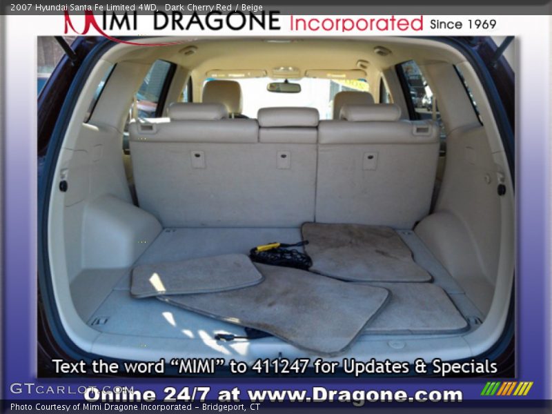 Dark Cherry Red / Beige 2007 Hyundai Santa Fe Limited 4WD