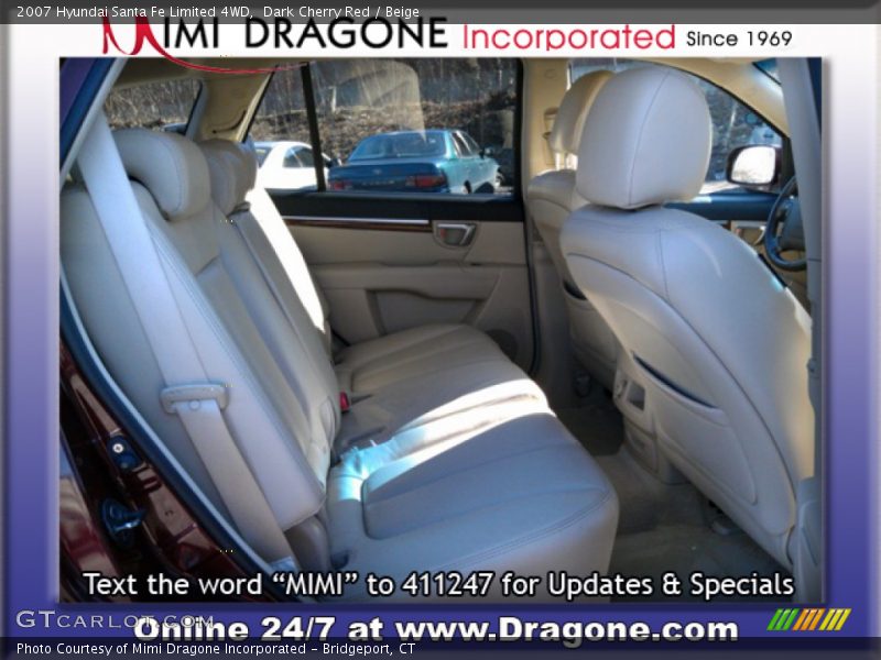 Dark Cherry Red / Beige 2007 Hyundai Santa Fe Limited 4WD