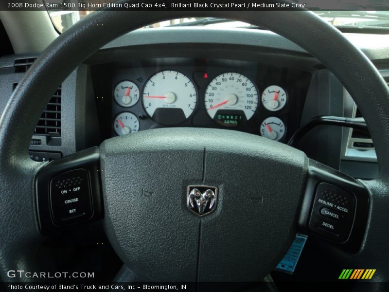 Brilliant Black Crystal Pearl / Medium Slate Gray 2008 Dodge Ram 1500 Big Horn Edition Quad Cab 4x4