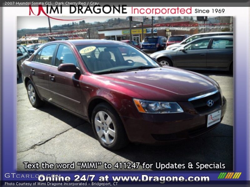 Dark Cherry Red / Gray 2007 Hyundai Sonata GLS