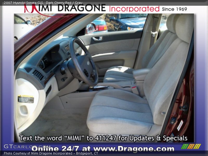 Dark Cherry Red / Gray 2007 Hyundai Sonata GLS
