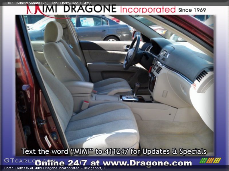 Dark Cherry Red / Gray 2007 Hyundai Sonata GLS