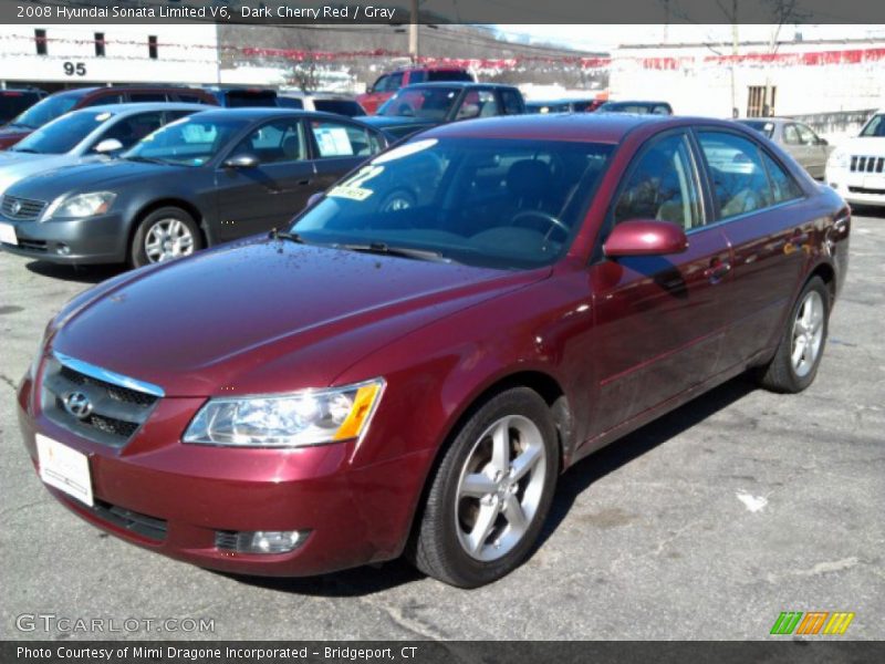 Dark Cherry Red / Gray 2008 Hyundai Sonata Limited V6