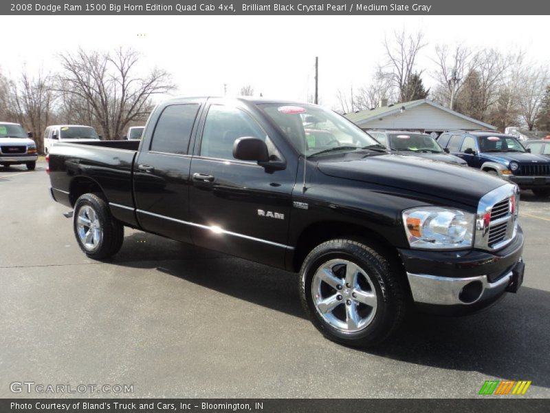 Brilliant Black Crystal Pearl / Medium Slate Gray 2008 Dodge Ram 1500 Big Horn Edition Quad Cab 4x4