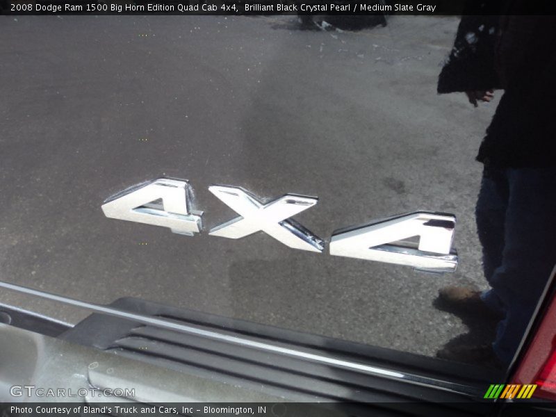 Brilliant Black Crystal Pearl / Medium Slate Gray 2008 Dodge Ram 1500 Big Horn Edition Quad Cab 4x4