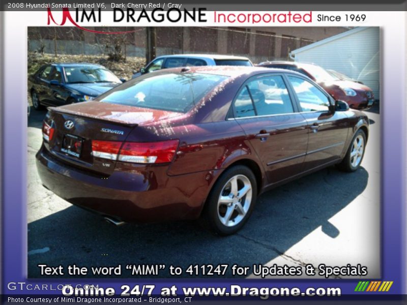 Dark Cherry Red / Gray 2008 Hyundai Sonata Limited V6