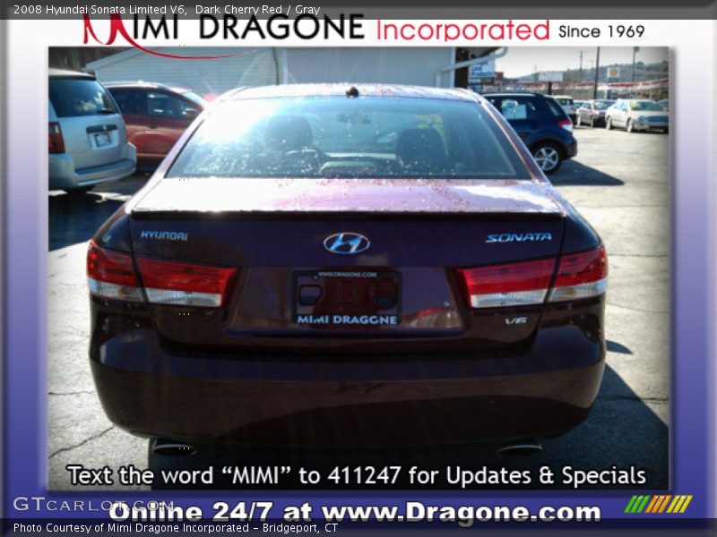 Dark Cherry Red / Gray 2008 Hyundai Sonata Limited V6