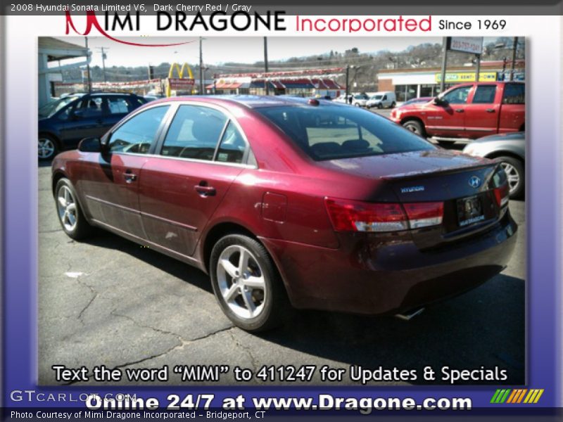 Dark Cherry Red / Gray 2008 Hyundai Sonata Limited V6