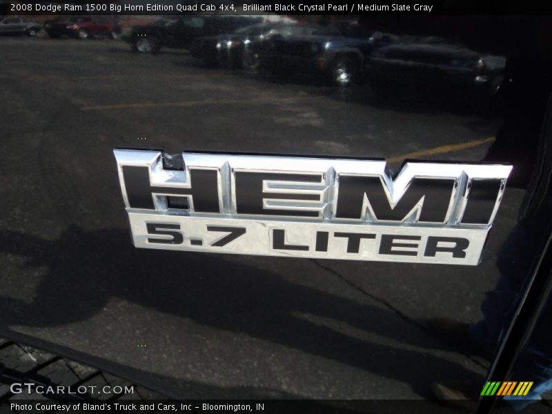 Brilliant Black Crystal Pearl / Medium Slate Gray 2008 Dodge Ram 1500 Big Horn Edition Quad Cab 4x4