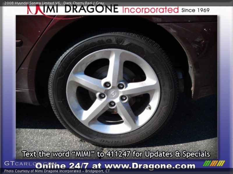 Dark Cherry Red / Gray 2008 Hyundai Sonata Limited V6