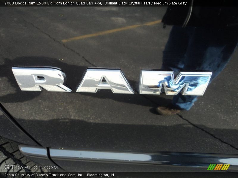 Brilliant Black Crystal Pearl / Medium Slate Gray 2008 Dodge Ram 1500 Big Horn Edition Quad Cab 4x4