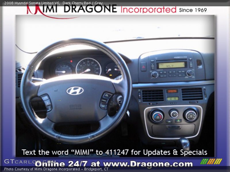 Dark Cherry Red / Gray 2008 Hyundai Sonata Limited V6