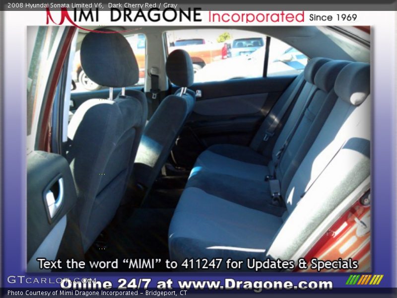 Dark Cherry Red / Gray 2008 Hyundai Sonata Limited V6