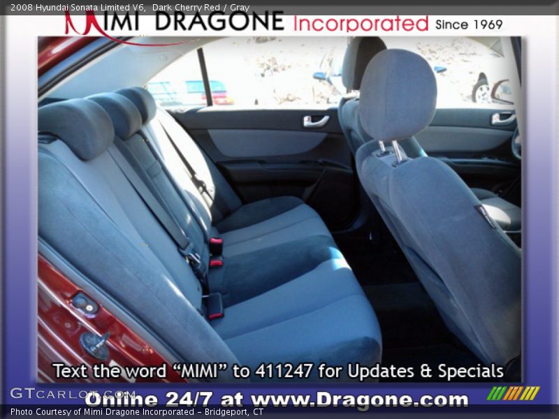 Dark Cherry Red / Gray 2008 Hyundai Sonata Limited V6
