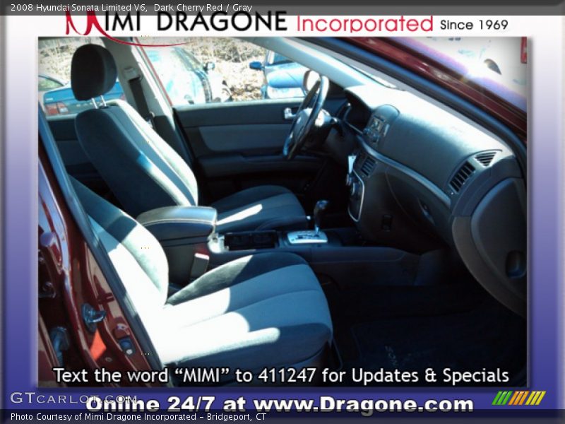 Dark Cherry Red / Gray 2008 Hyundai Sonata Limited V6
