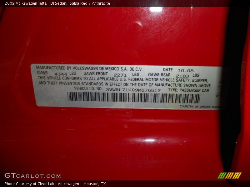 Salsa Red / Anthracite 2009 Volkswagen Jetta TDI Sedan