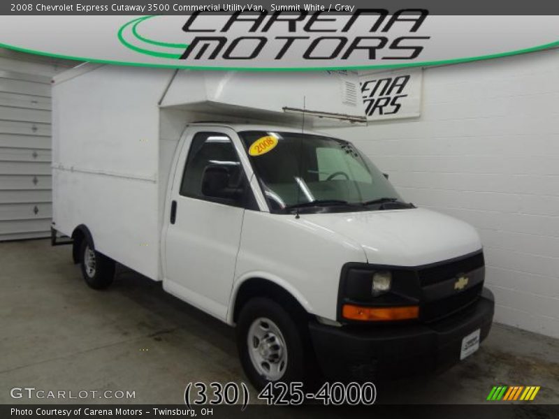 Summit White / Gray 2008 Chevrolet Express Cutaway 3500 Commercial Utility Van