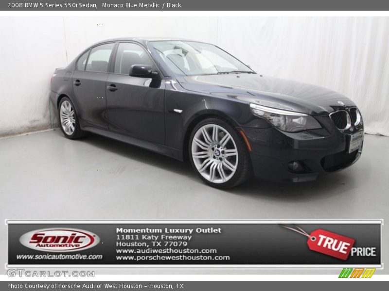 Monaco Blue Metallic / Black 2008 BMW 5 Series 550i Sedan