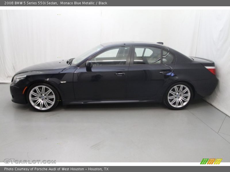 Monaco Blue Metallic / Black 2008 BMW 5 Series 550i Sedan