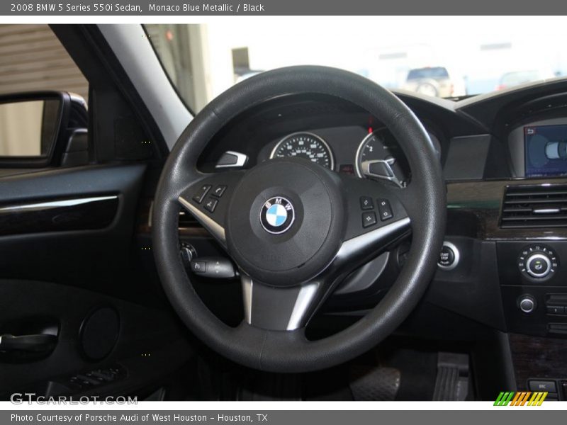Monaco Blue Metallic / Black 2008 BMW 5 Series 550i Sedan