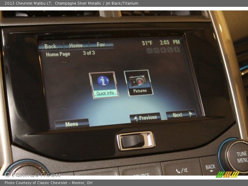 Champagne Silver Metallic / Jet Black/Titanium 2013 Chevrolet Malibu LT