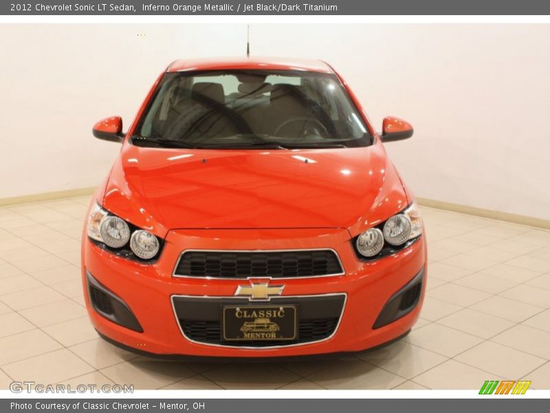 Inferno Orange Metallic / Jet Black/Dark Titanium 2012 Chevrolet Sonic LT Sedan