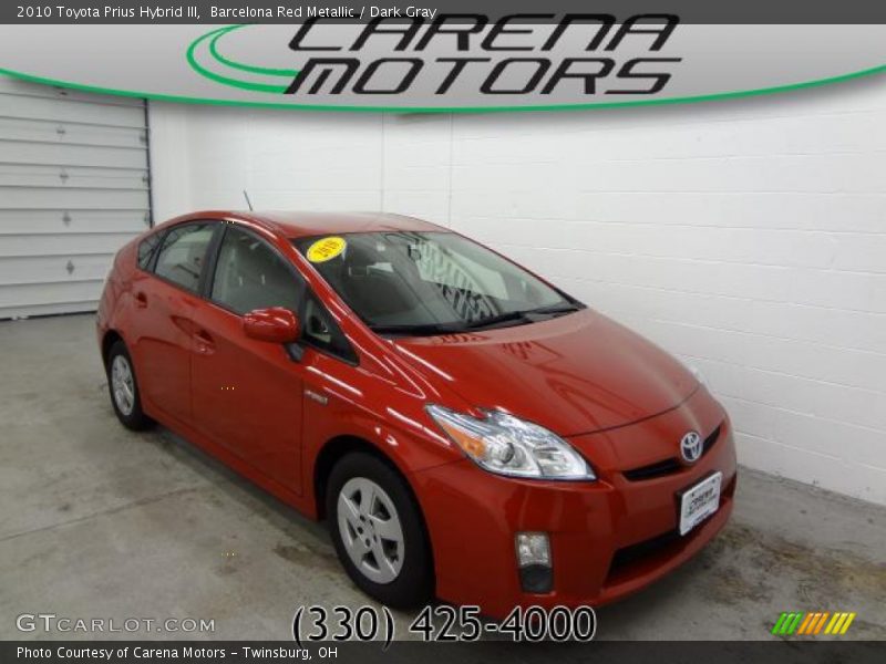 Barcelona Red Metallic / Dark Gray 2010 Toyota Prius Hybrid III