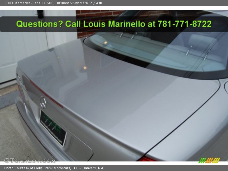 Brilliant Silver Metallic / Ash 2001 Mercedes-Benz CL 600