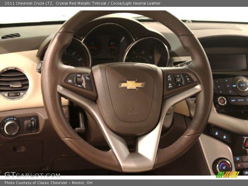 Crystal Red Metallic Tintcoat / Cocoa/Light Neutral Leather 2011 Chevrolet Cruze LTZ