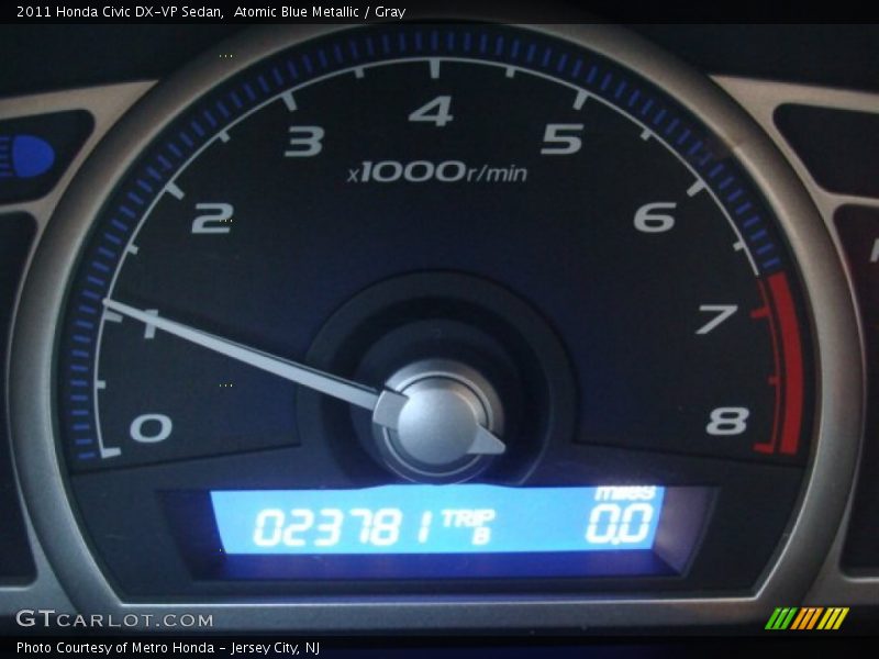 Atomic Blue Metallic / Gray 2011 Honda Civic DX-VP Sedan