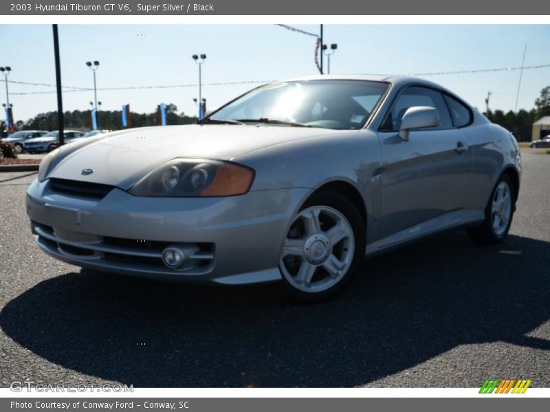 Super Silver / Black 2003 Hyundai Tiburon GT V6