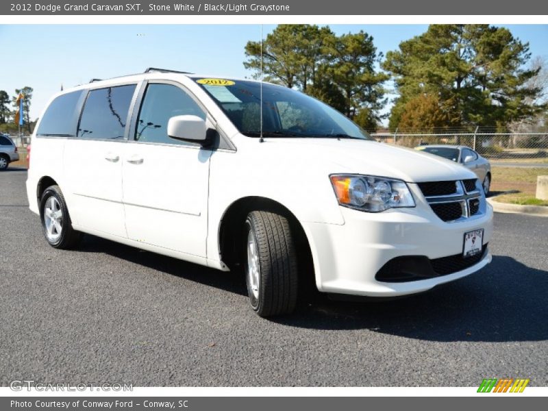 Stone White / Black/Light Graystone 2012 Dodge Grand Caravan SXT