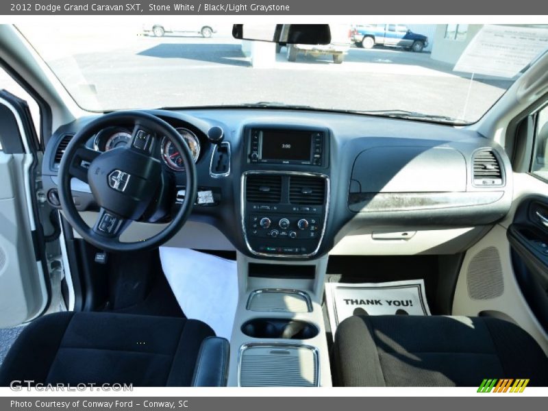 Stone White / Black/Light Graystone 2012 Dodge Grand Caravan SXT
