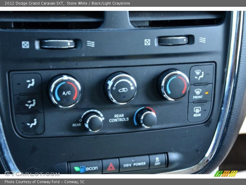 Stone White / Black/Light Graystone 2012 Dodge Grand Caravan SXT